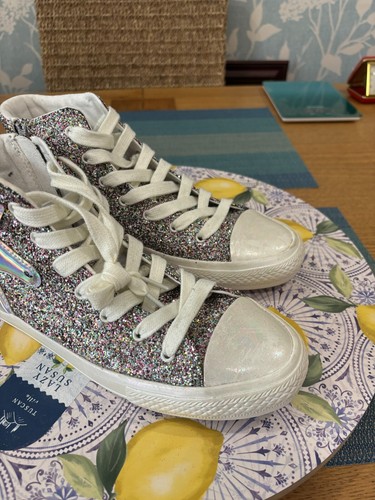 Next Ladies Hi Top Glittery Unicorn Trainers Sneakers Pumps Size Uk 6 EU 39 - Picture 6 of 11