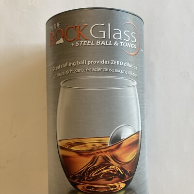 Final Touch On The Rock Glass + Stainless Steel Ball & Tongs Set