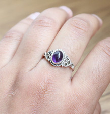 Amethyst Gemstone Ring Solid 925 Sterling Silver Beautiful Ring All Size MK 