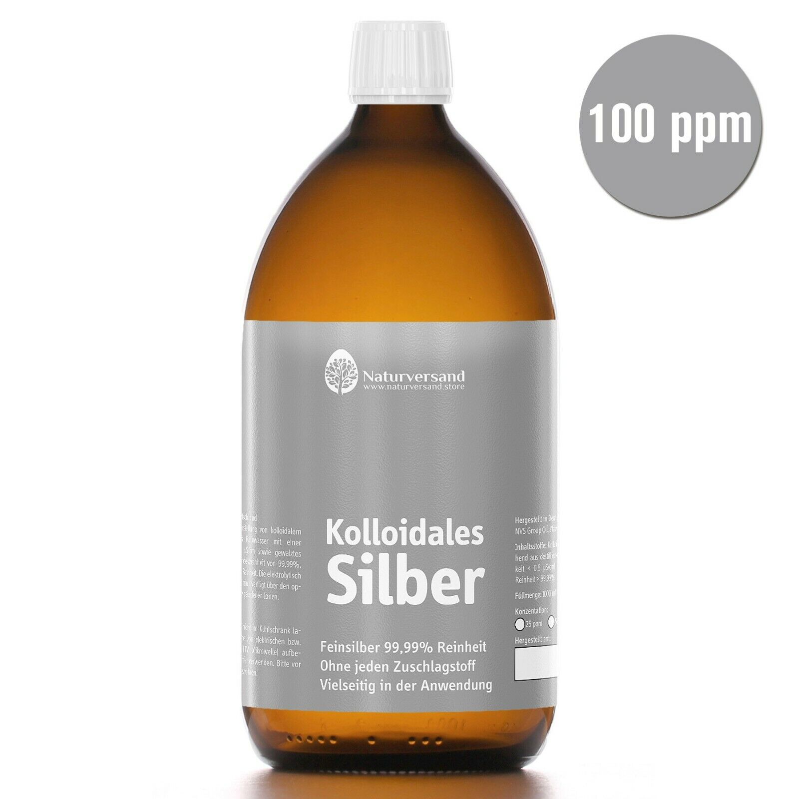 Kolloidales Silber (Silberwasser) 3x 1000ml (3 Liter), hoch konzentriert, 100ppm