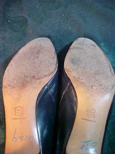Vintage Salvatore Ferragamo Navy Blue Leather Heeled Shoes-Size 7 AA - Picture 8 of 11