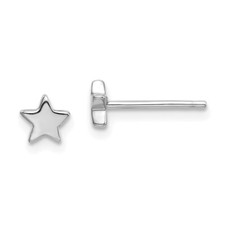 5mm 14K White Gold Polished Star Post Earrings