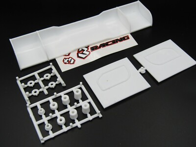 3 Racing 195 mm PP Formflügel für 1/10 Tourenwagen (weiß) - 3RAC-WD195/WI