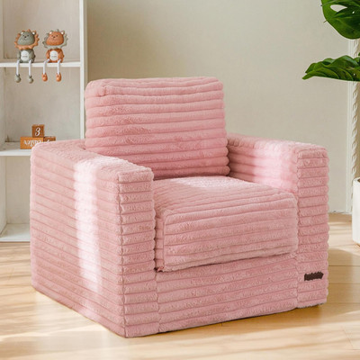 Kids Bean Bag Chair, Comfy Faux Fur Bean Bag Sofa with Filler, Upholstered Floor