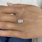 1.5ct Radiant Pendant Necklace White Gold 14K Labcreated Diamond F/VS — photo 7