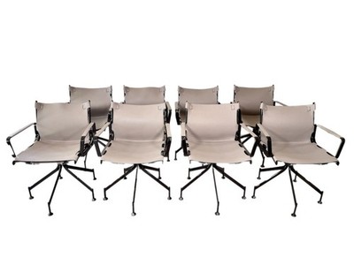 (8) Fendi Casa Blixen Chairs In Cashmere Gray Leather