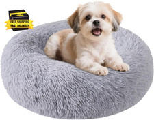 Dog Bed for Small Medium Large Dogs Cats, 20 Inch Calming Washable-Round Cozy So