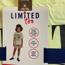 Limited Too Girls Short Sleeve Tee  Bike Short Active Set - Size: XL 16/18