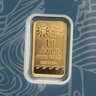 1 G Gold Bar Britannia with s/n with assay