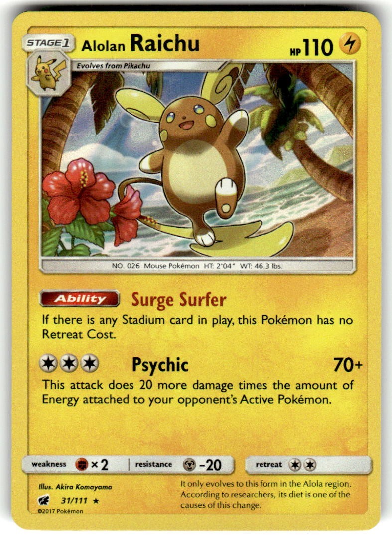 Alolan Raichu Holo Rare SM - Crimson Invasion 31/111 NM