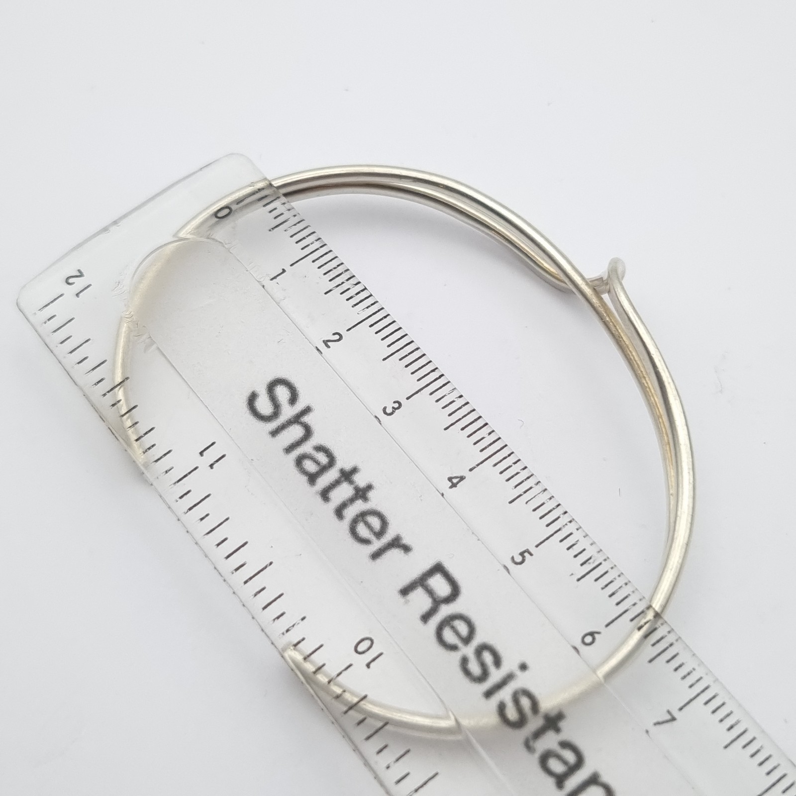 Solid Silver Wave Bangle Abstract Torque Vintage … - image 7