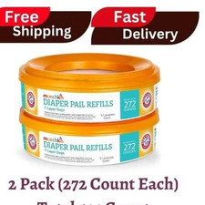 Munchkin Diaper Pail Refills 2 Pack 272 Count Each (544 Total) Lavender