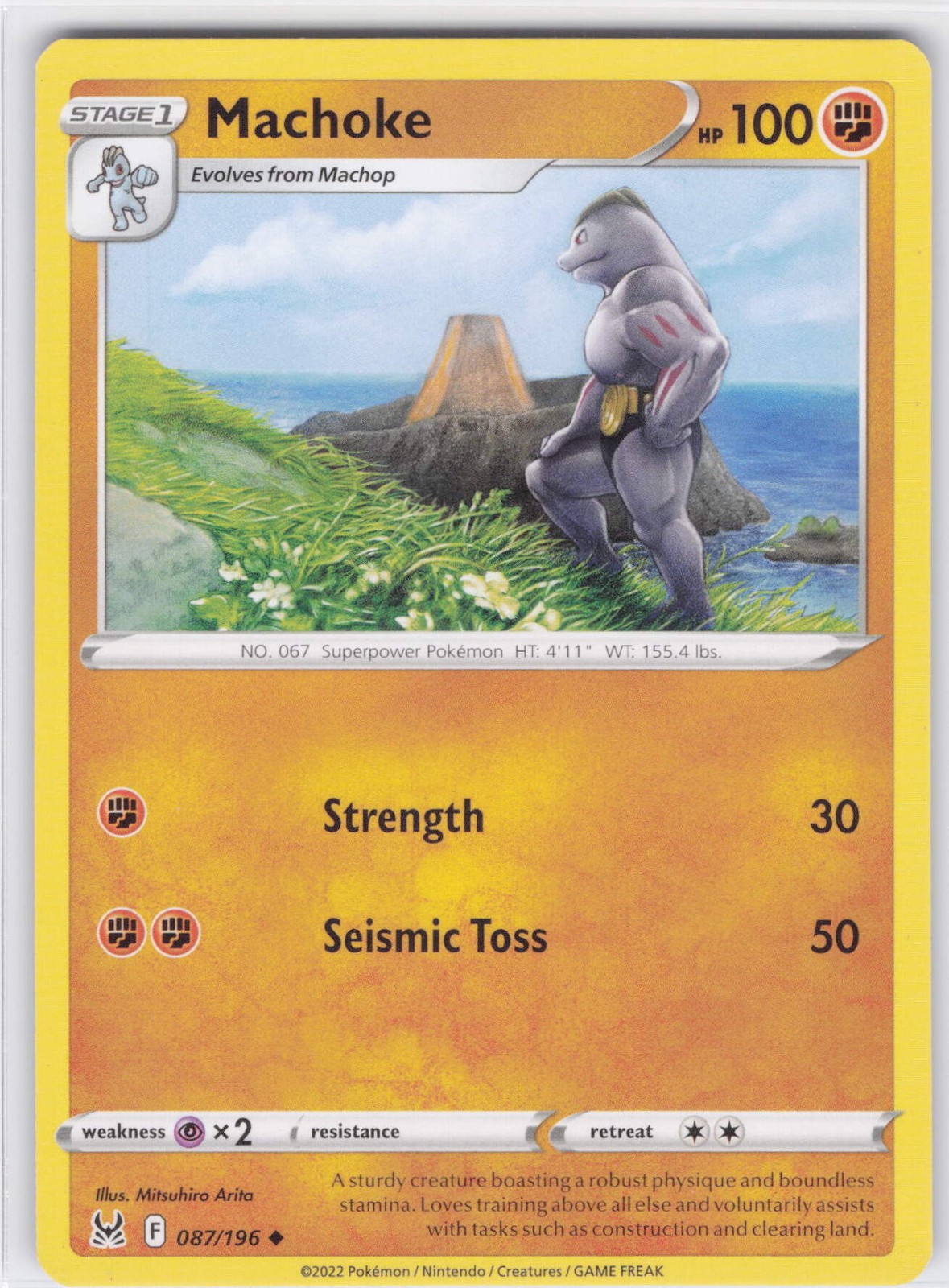 2022 Machoke Uncommon SWSH11: Lost Origin 087/196 NM Normal LP-NM