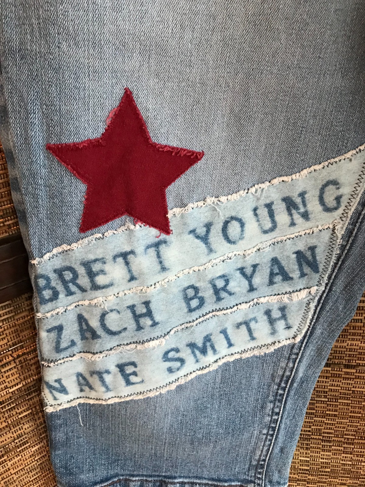 Upcycled Patchwork Capris, Reverse Bleached Count… - image 4