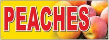 18x48 Inch PEACHES Vinyl Banner Sign With Grommets yb