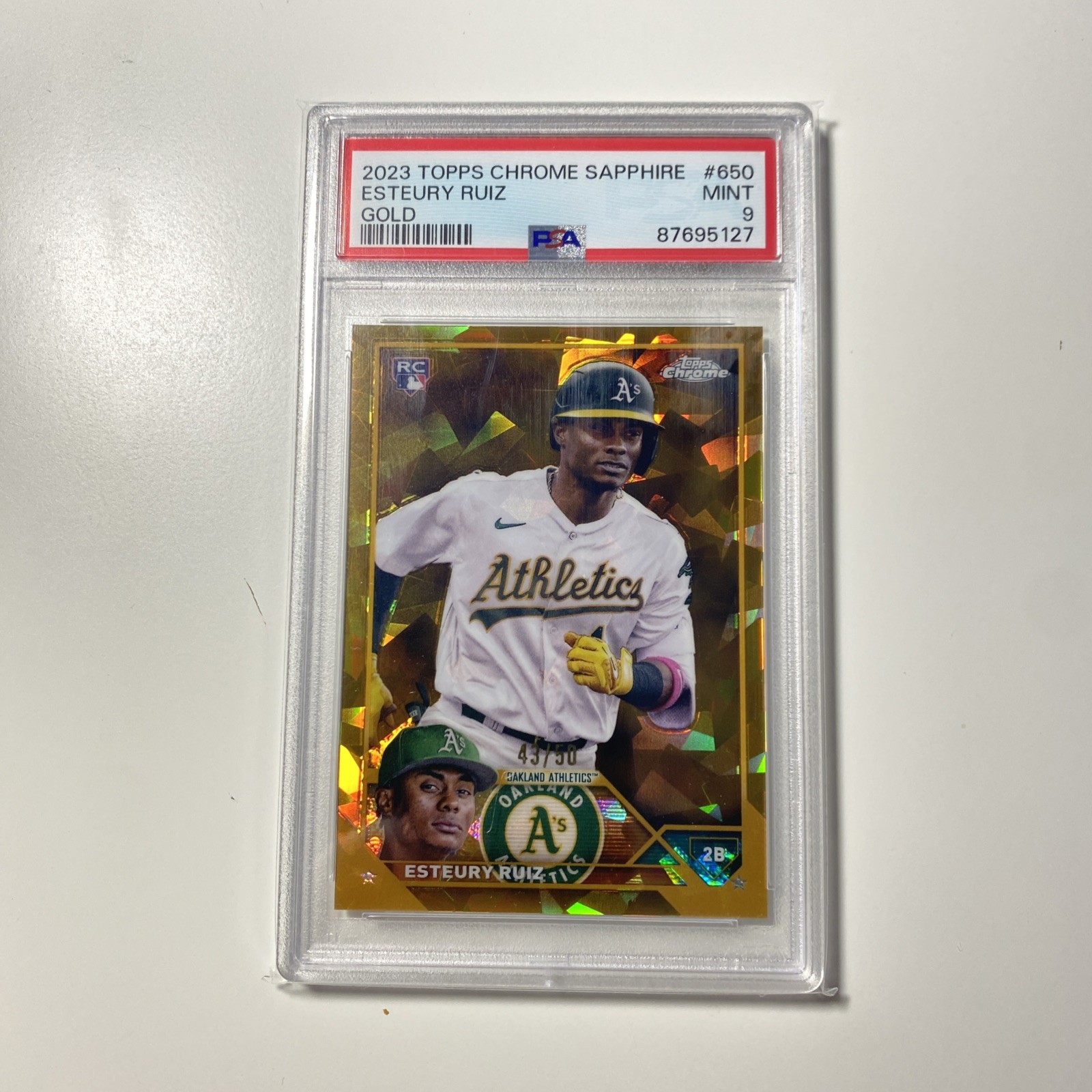 2023 Topps Chrome Sapphire Rookie Esteury Ruiz /50 Gold Refractor