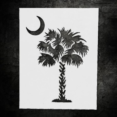 South Carolina Palmetto Moon Palm Tree Wall Art Stencil - StencilAir