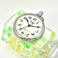Seiko Precision Mechanical Pocket Watch Manual Winding Silver Used