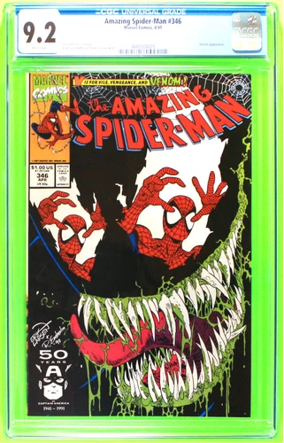 Marvel AMAZING SPIDER-MAN #346 VENOM Appearance CGC 9.2 White Pages Fresh Slab
