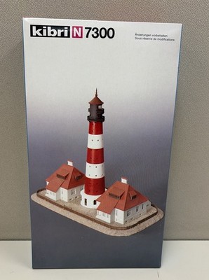 KIBRI N-Scale 7300 Lighthouse & Keepers Cottage Complete Open Box Kit NEW