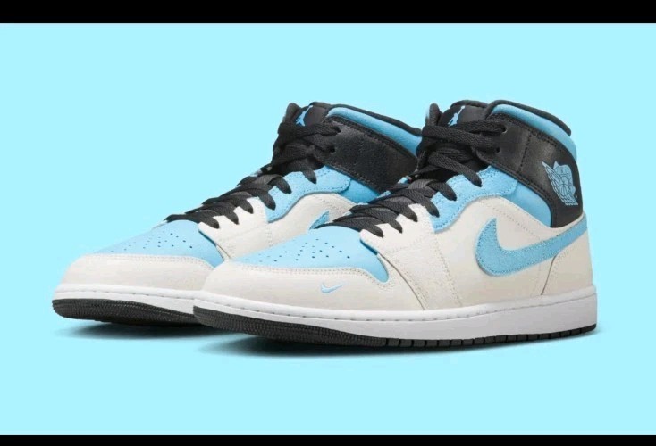 Men's Jordan 1 Mid SE Summit White/Blue Chill-Black (IM6567 121