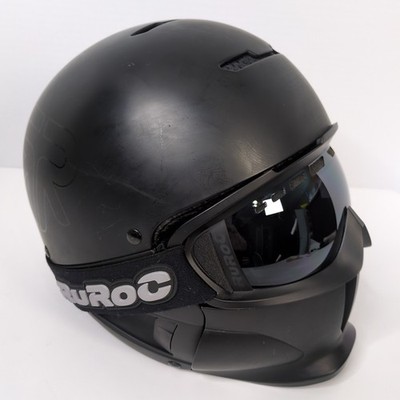 RuRoc RG-1/RG1-X Snowboard Ski Helmet Adult Small (54-57 cm) Black Full Face