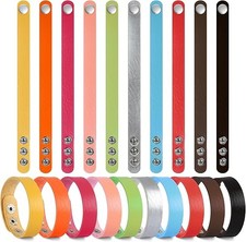 Faux Leather Snap Bracelets Blank Colorful Adjustable Plain PU Leather Wristband