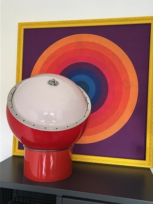 Vintage 1970 Space Age italienische rote Stehlampe von Space Italy Mcm Guzzini Habitat