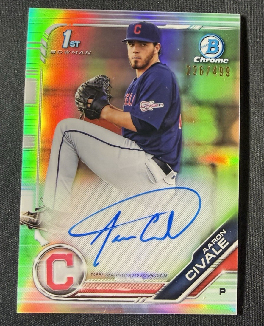 2019 Bowman - Chrome Prospect Autographs Aaron Civale #CPA-AC Refractor /499