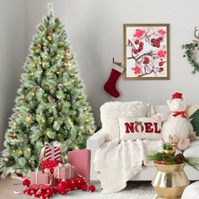 4ft Pre-Lit Christmas Tree with 150 Warm White LED Lights Pine Cones