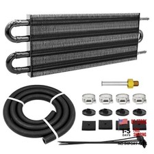 4 Pass Ultra-Cool Tube and Fin Transmission Cooler Universal 5/16" 4-pass Black