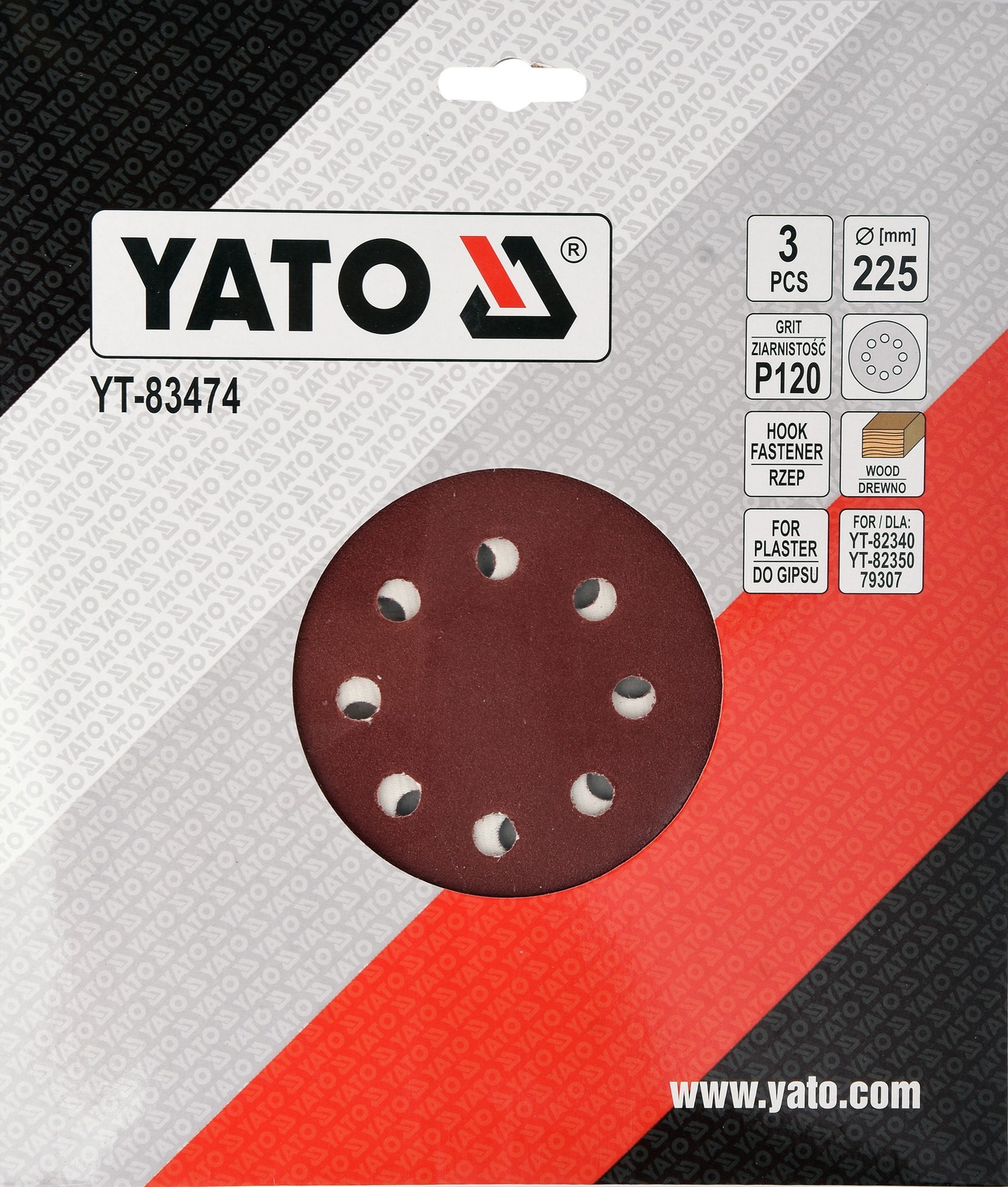 Fits YATO NARZ�DZIA YT-83474 SAND PAPER FOR DRYWALL 225MM P120