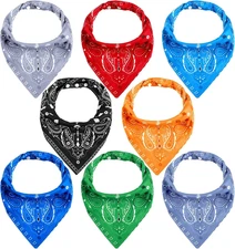 8 Pack Adults Drool Bandana Bibs Paisley Large Soft Neutral Bibs Absorbent Banda