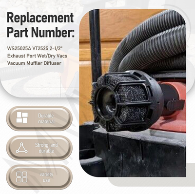 #ad Vacuum Accessories Muffler Diffuser for Ridgid Wet Dry Vacuum Cleaners amp; Most Sh $20.89