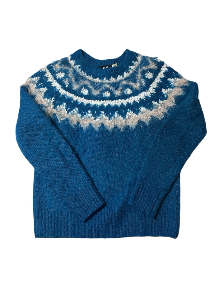 Suéter tejido azul Fair Isle Urban Outfitters BDG para mujer talla pequeña Foto 2 de 4