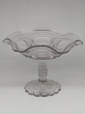 Antique 1911 Davidson Glass Pedestal Bowl Rd 574796 Edwardian Fruit Dish