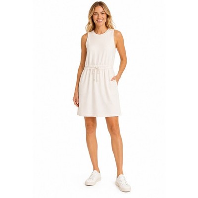 Athleta Off White Dress Women Large White Excellent Drawstring Pocket 850878