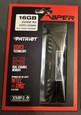 Patriot Viper 16GB 2x8G DDR3 RAM 1600 C9 240-Pin UDIMM Desktop Memory