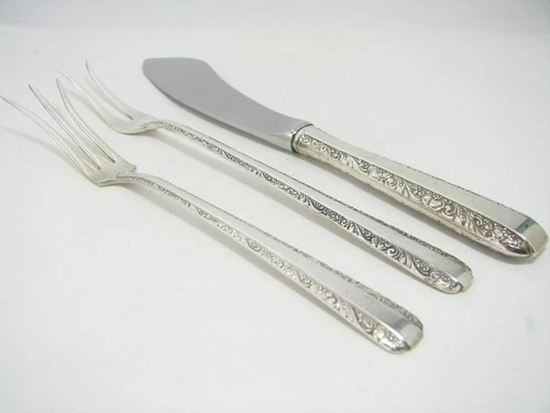 Towel Candlelight Condiment Pickle Lemon Forks Cheese Knife 925 Sterling Silver