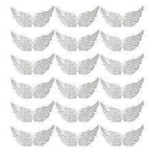 18Pcs Angel Wings for Crafts, Silver Angel Wings Wings 5.3 Inch 