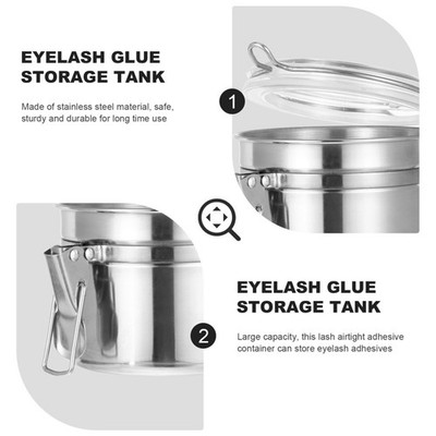 Edelstahl -Wimpernkleber -Lagertank versiegelte Lagerglasbehälter