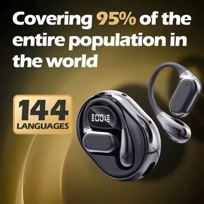 AI Translator Ohrhörer Echtzeit Bluetooth Open Type Übersetzung Kopfhörer