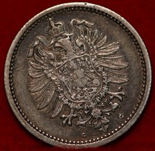 1875 Germany 50 Pfennig Silver Foreign Coin
