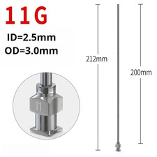 10PCS - 11 Gauge - 8"  Dispensing Needle - Blunt Tip, Luer Lock, All Metal