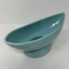VTG McCoy Art Pottery Turquoise Aqua Blue Harmony Line Pedestal PlanterBowl (387