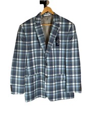 Chaps Ralph Lauren Plaid Blue Blazer Jacket Men  s 44R NWT