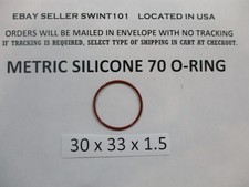 30mm ID x 33mm OD x 1.5mm thick SILICONE O-ring. Quan 1.