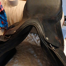 Dressage Saddles Leather Black 17" Horse Riding Dressage Saddle