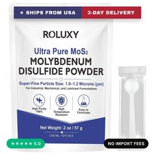 Ultra Fine 99 High Purity Molybdenum Disulfide MoS2 Powder 1.0-1.2 Micron 2oz