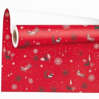 Geschenkpapier Rot Rentier-Motiv 69 Cm X 50 M Weihnachten